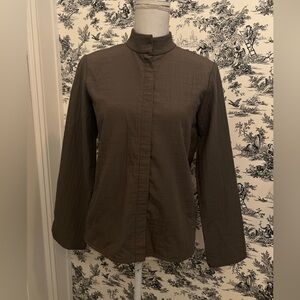 Eileen Fisher women’s gray taupe short linen blend jacket size PS